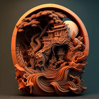 3D model Nantan in Japan (STL)